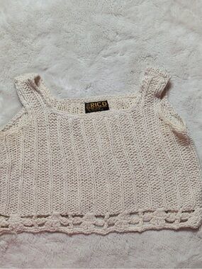 Rico knit hand crocheted crop tank